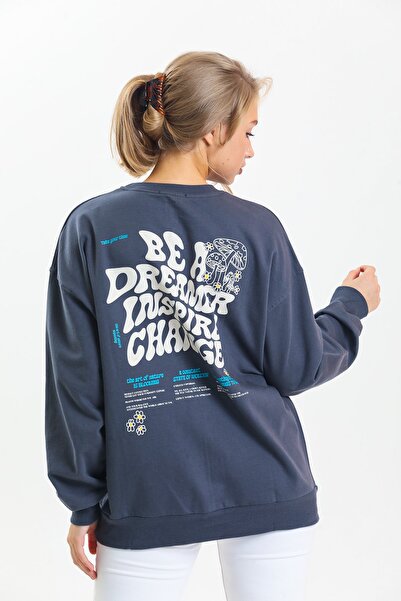 AS Anita Store Crew Neck Sweatshirt with Back Print Detail