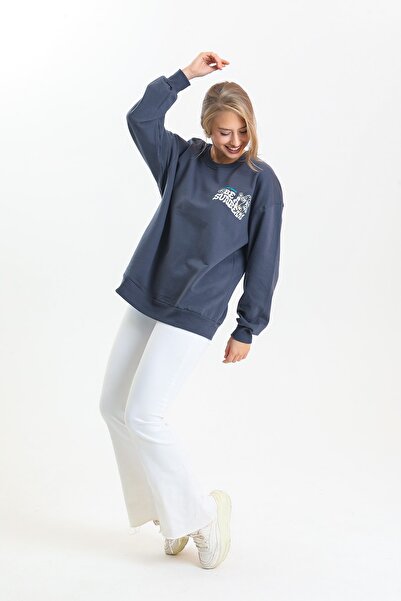 AS Anita Store Crew Neck Sweatshirt with Back Print Detail