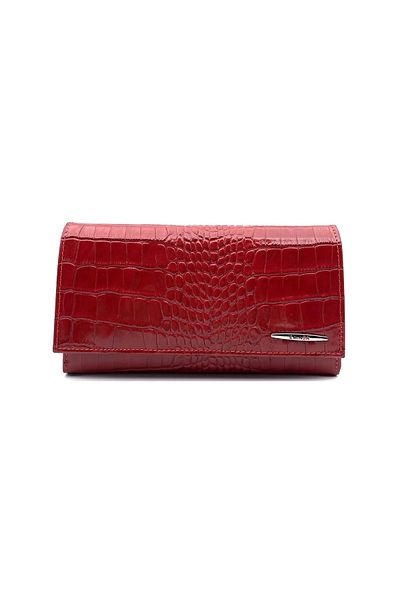 Eminsa Women's Red Crocodile Leather Wallet