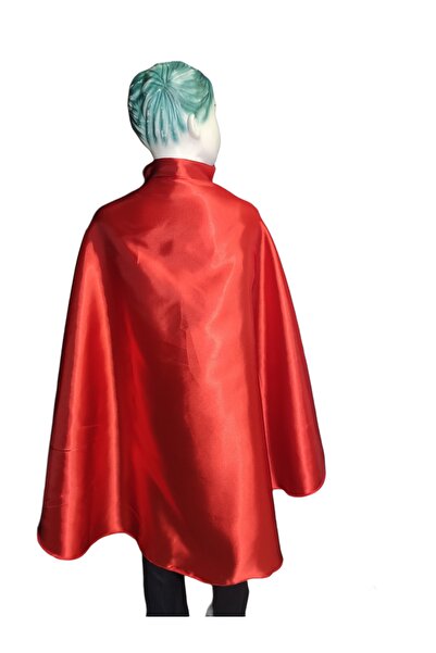 KostümBU Kırmızı Gösteri Pelerini 4-16 Yaş