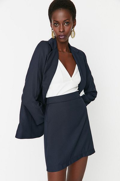Trendyol Collection Темно-синя ткана міні-спідниця TWOAW23ET00081