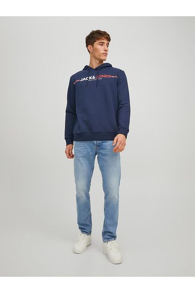 Jack & Jones Jack Jones Frederik Sweat Hood Fst Men's Navy Blue Sweatshirt 12219814-04