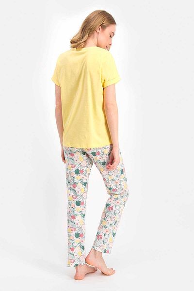 Arnetta Hola Verona Pale Yellow Women's Short Sleeve Pajama Set