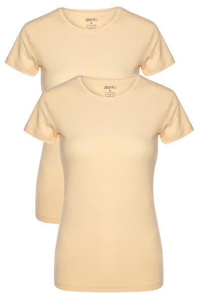 TOLIN Women's Skin 2-Piece Short Sleeve Single Jersey Lycra Undershirt 3247