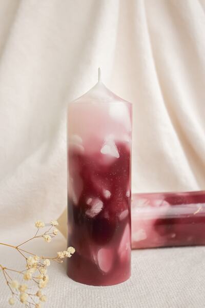 Toggle Colored Pillar Candle, Special Design (DAMSON)