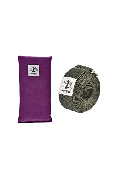 Om Guru Yoga Lavantalı Göz Yastığı Ve Pamuklu Yoga Kemeri Seti Meditasyon Göz...