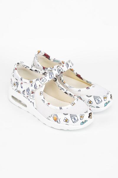 TERLİKSABO Beyaz Medikal Tema Bantlı Ayakkabı