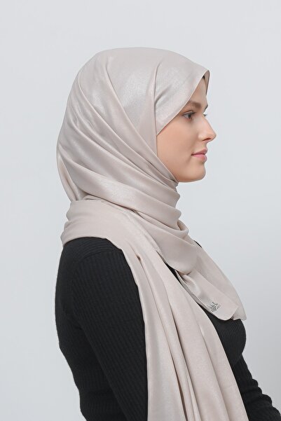 Altobeh Glitter Βραδινό Φόρεμα Σιφόν Σάλι-σκούρα Κρέμα