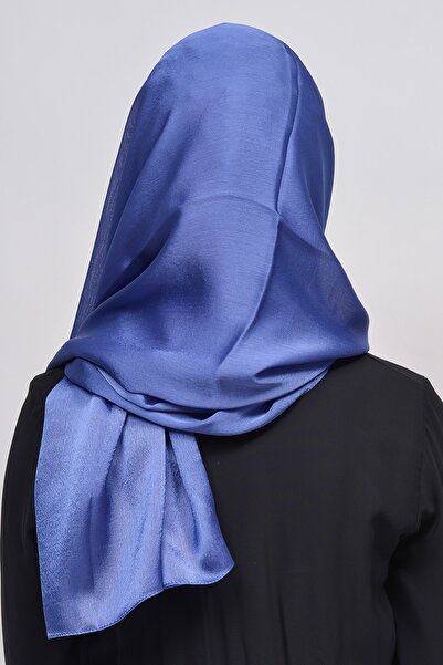 Altobeh Janjan Rochie de seară Hijab din satin strălucitor cu textura șal șifon-denim