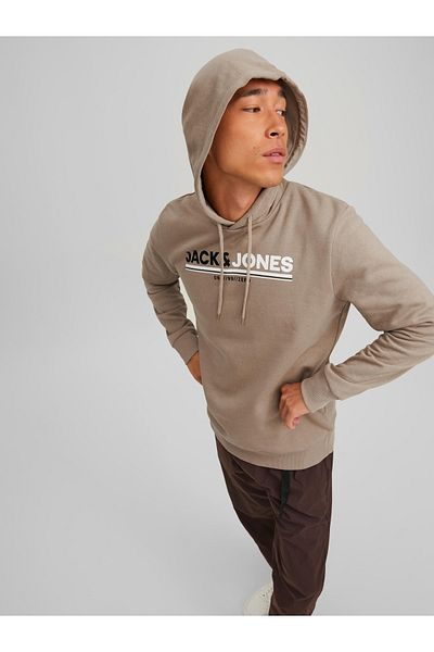 Jack & Jones Jack Jones Frederik Sweat Hood Fst Men's Beige Sweatshirt 12219814-06