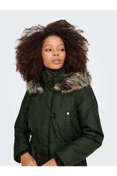 ONLY Iris Fur Winter Parka Cc Otw Γυναικείο Πράσινο Παλτό 15213755-20