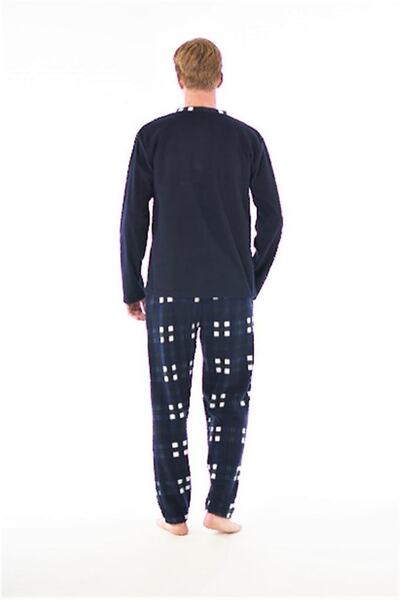 Estiva Ανδρικό κοστούμι πιτζάμες από καρό φλις καρό καρό