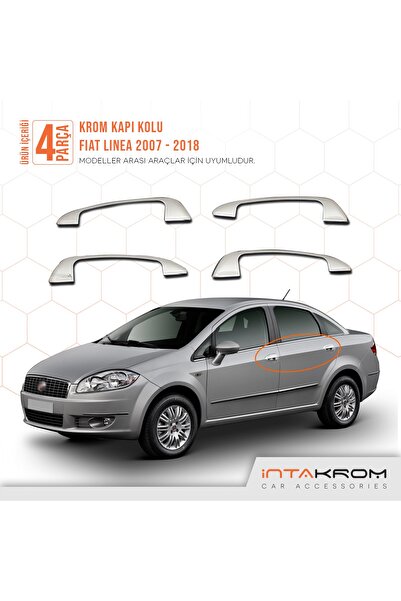 İntachrom Fiat Linea Krom Kapı Kolu Dış 4 Kapı 2007 ve Sonrası