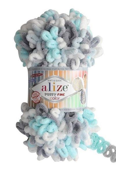 Alize 5 τμχ Νήμα πλεξίματος χεριών Puffy Fine Color 5939 Παντόφλες Κουβέρτα Νήμα Κασκόλ Ζακέτα Σφουγγαρίστρα