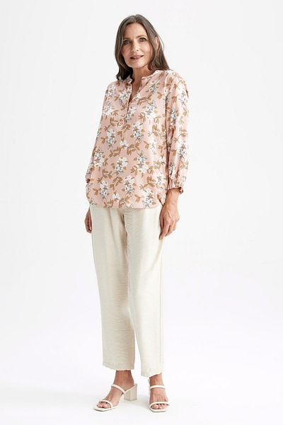DeFacto Traditional Regular Fit Collar Floral Patterned Shirt