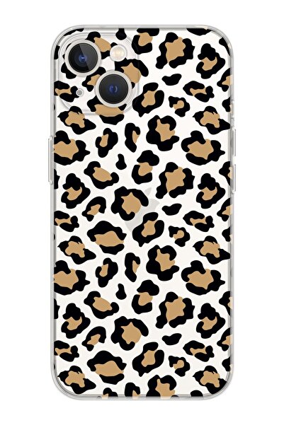 shoptocase Iphone 14 Plus Uyumlu Leopar Tasarımlı Premium Şeffaf Telefon Kılıfı