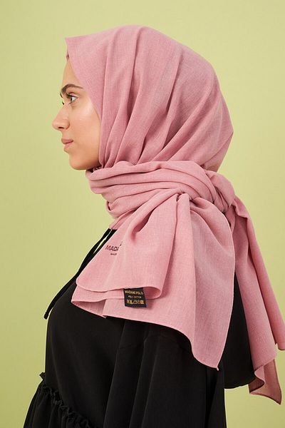 Madame Polo Βαμβακερό σάλι Stonewashed - Τριαντάφυλλο