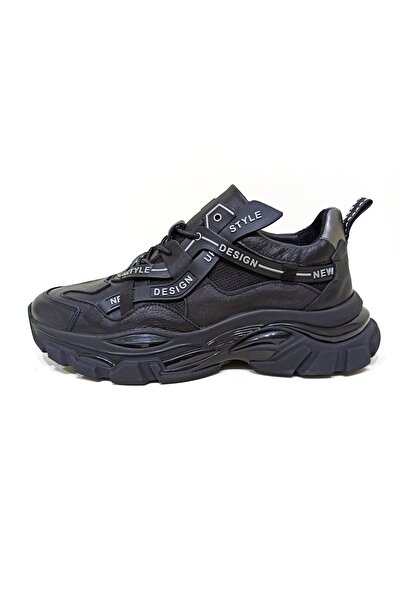 MARCOMEN Siyah Deri Erkek Sneaker Ayakkabı