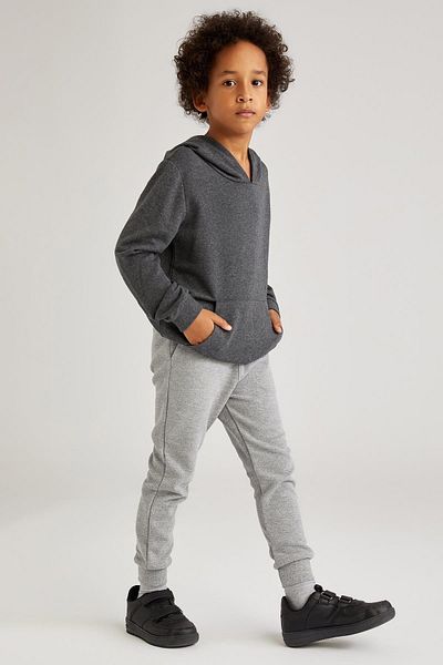 DeFacto Boy's Hooded Kangaroo Pocket Soft Fuzzy Sweatshirt