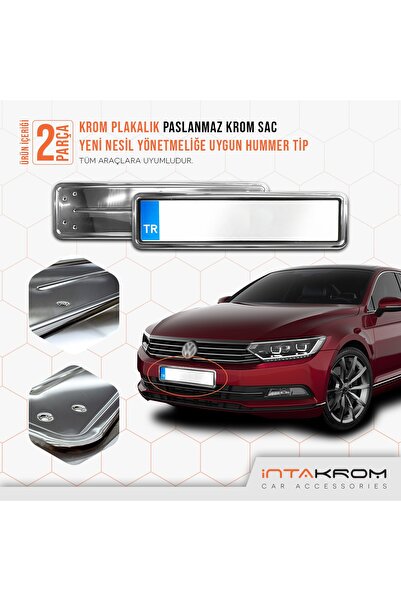 İntachrom Volkswagen Passat B8 Krom Plakalık - Hummer Tip 2 Adet