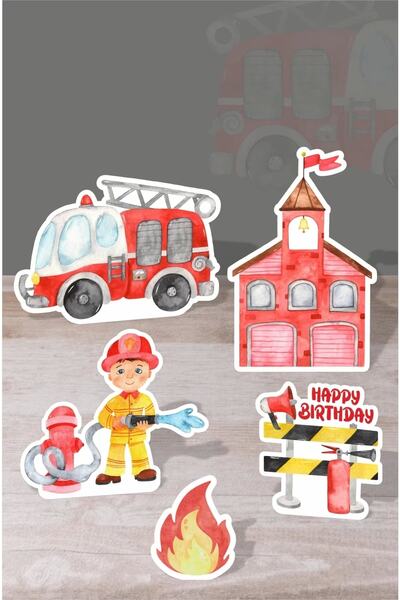 neşeli günlerim Aniversare tematică pompieri * Set panou pe picioare