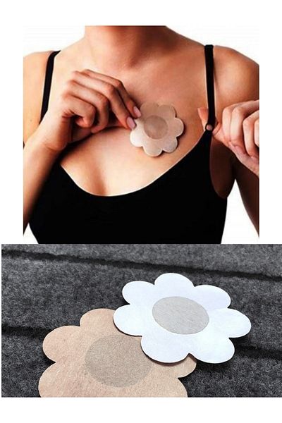 Malinka 10 Pieces Braless Anti-Sweat Thin Breast Nipple Concealer Concealing Pad Tape