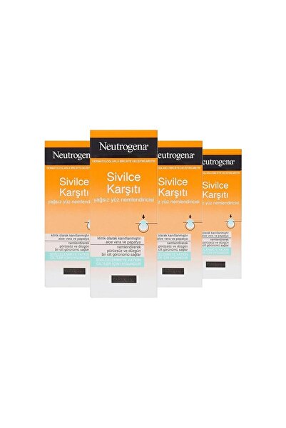 Neutrogena Sivilce Karşıtı Yağsız Yüz Nemlendiricisi 50 Ml X 4
