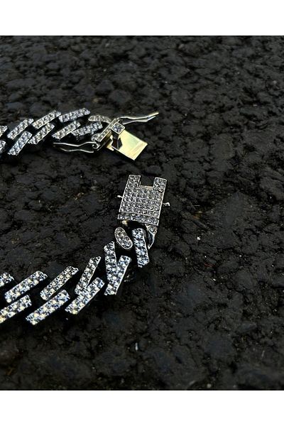 Medusa Jewelry Steel Bracelet with Stones (CUBAN CHAIN)