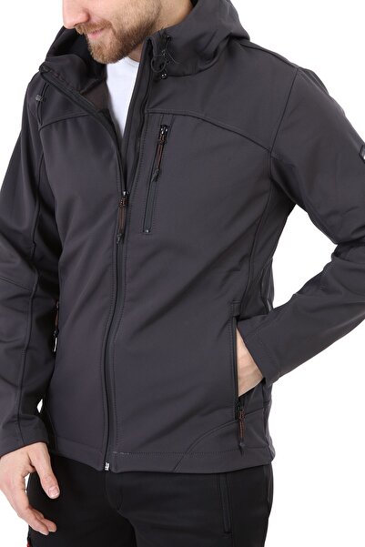 GHASSY CO. Erkek İçi Polarlı Su ve Rüzgar Geçirmez Softshell Spor Mont