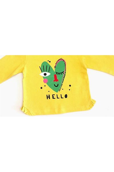 Çikoby Baby Girl Child Long Sleeve Heart Printed T-shirt