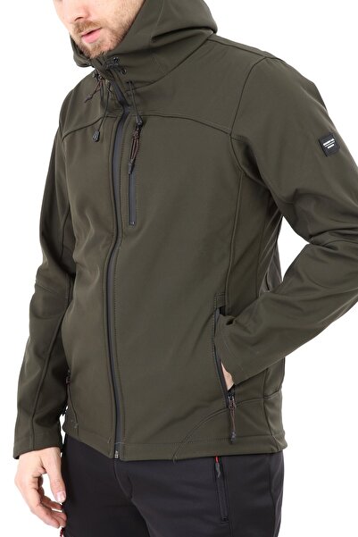 GHASSY CO. Чоловіче водонепроникне та вітрозахисне спортивне пальто з софтшелу з флісом всередині