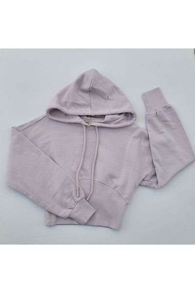 Çikoby Girl's Cotton Medium Thick Crop Sweatshirt