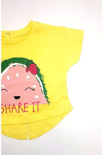 Çikoby Girl's Cotton Front Tie Comfortable Cut Strawberry T-shirt
