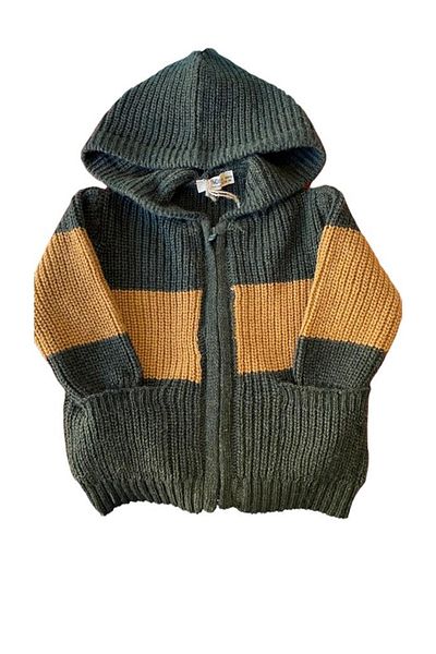 Çikoby Baby Boy Thessaloniki Knitted Hooded Zippered Cardigan