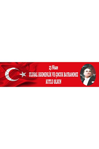 TELLGRAF REKLAM HİZMETLERİ 70x300 Cm Ölçülerinde 23 Nisan Pankartı