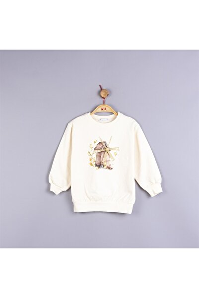 NK Κοριτσίστικο μπλουζάκι με στάμπα από βαμβακερό ανεμόμυλο μεσαίου πάχους