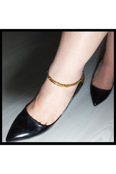 FAMİLY TAKI İKİLİ ZİNCİR 316L KARAMAZ ÇELİK GOLD RENK HALHAL