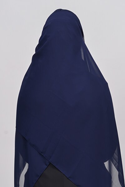 Altobeh Κομψό Stone Draped Ready Practical Chiffon Hijab Shawl-σκούρο μπλε