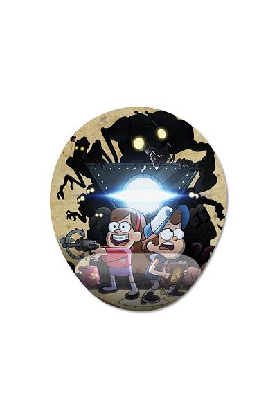 Pixxa نموذج لوحة ماوس لدعم المعصم من Gravity Falls / Mystery Town - 3 بيضاوي