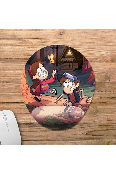 Pixxa نموذج لوحة الماوس لدعم المعصم Gravity Falls / Mystery Town - 2 بيضاوي
