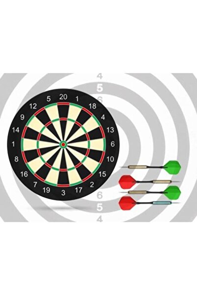 Genel Markalar Çift Taraflı Dart Pano ve 4 Adet Dart Oku Oyun Seti 28.5 cm