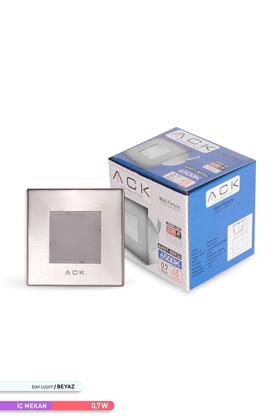 ACK 1.5w Led Stair-Wall Fixture Square 6500k White Light