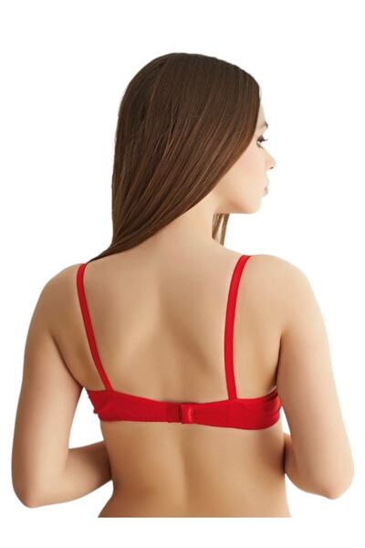 MODALADY Women's Red Micro Fabric Non-Padded Underwire Daily Bra