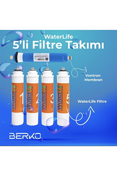 Berko Filtre 5 Li Bakım Seti ( Voltron Membran Lı) Waterlife Filtre 5 Li Bakım Seti