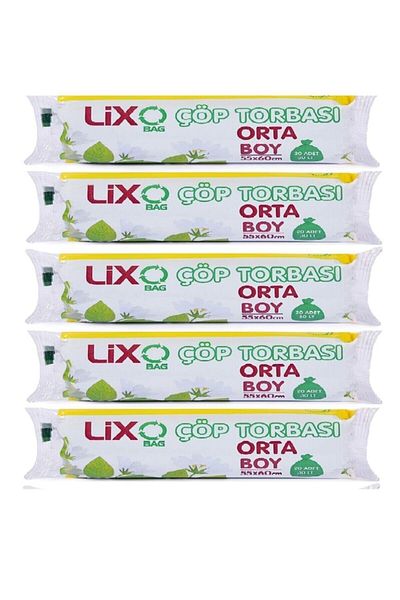POŞET Lixo Medium Garbage I 20 Piece Roll *5 Pack = 100 Pieces 55*60 Cm Blue
