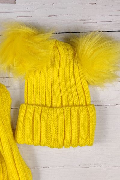 ADA BEBEK ÇOCUK Children's Scarf and Beret Set with Pompoms