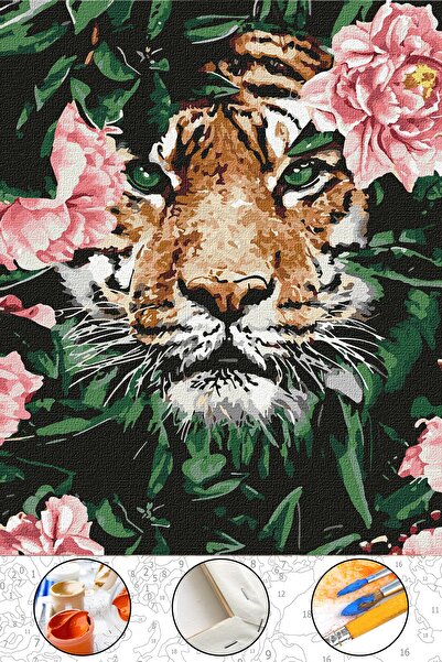 abbara Sayılarla Boyama Hobi Seti Çerçeveli Numaralı Tuval Fırça Boya Dahil Kasnaklı 40x50 Cm