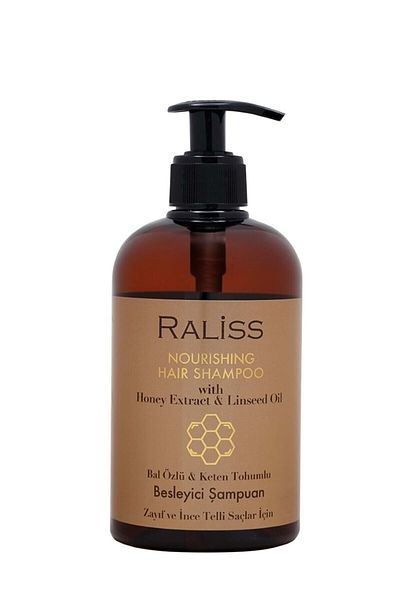 Raliss 900 Ml Honey Extract and Flax Seed Nourishing Shampoo - For Weak and Thin Hair