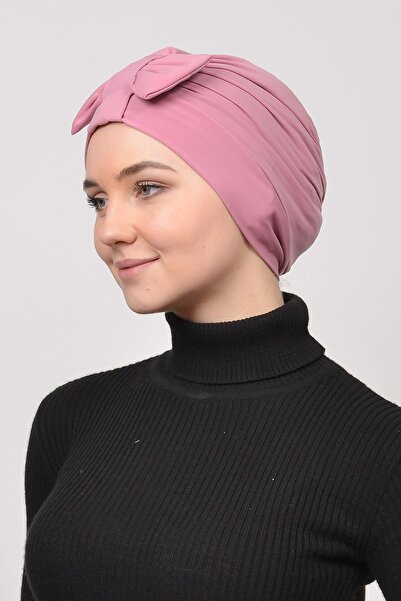 Altobeh Reversible Cross Hijab Bonnet with Bow - Dried Rose