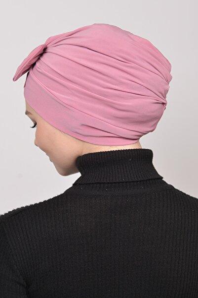 Altobeh Reversible Cross Hijab Bonnet with Bow - Dried Rose